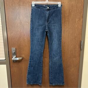 Anthropologie Pilcro High Waisted Flare Jeans Sz 29 - 32.5” inseam - dark wash